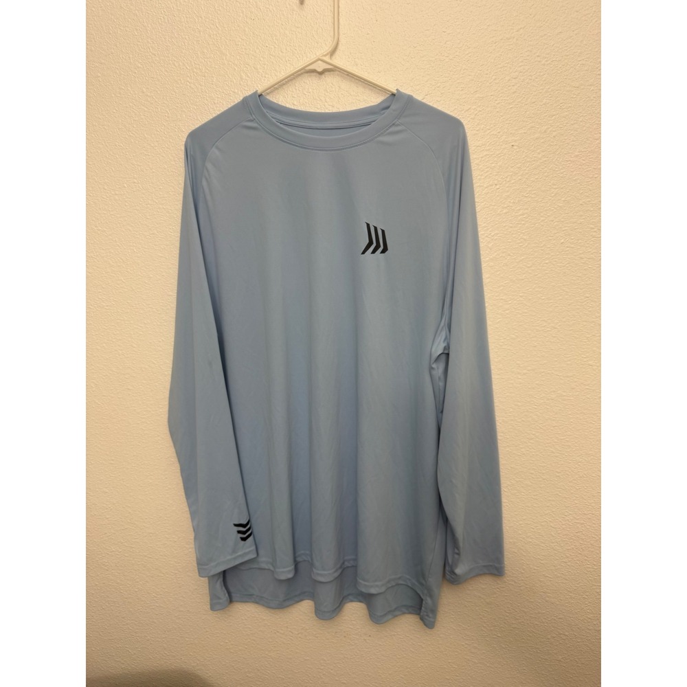 Gillz Bait Shop Fishing Shirt Mens XXL Blue Long Sleeve Performance Graphic Tee